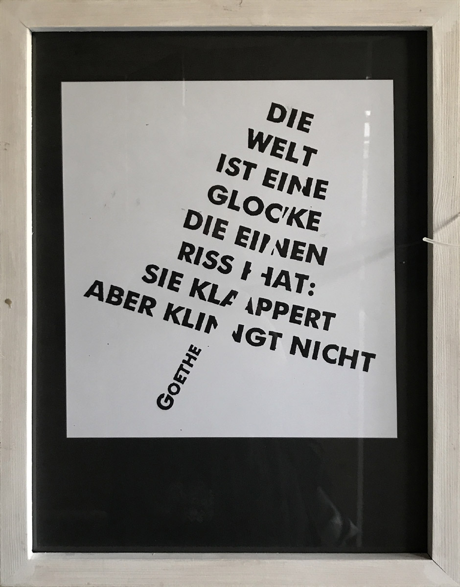 Werk von Willi Seiler - Titel:"Glocke von Goethe" - Technik: Schrift-Grafik